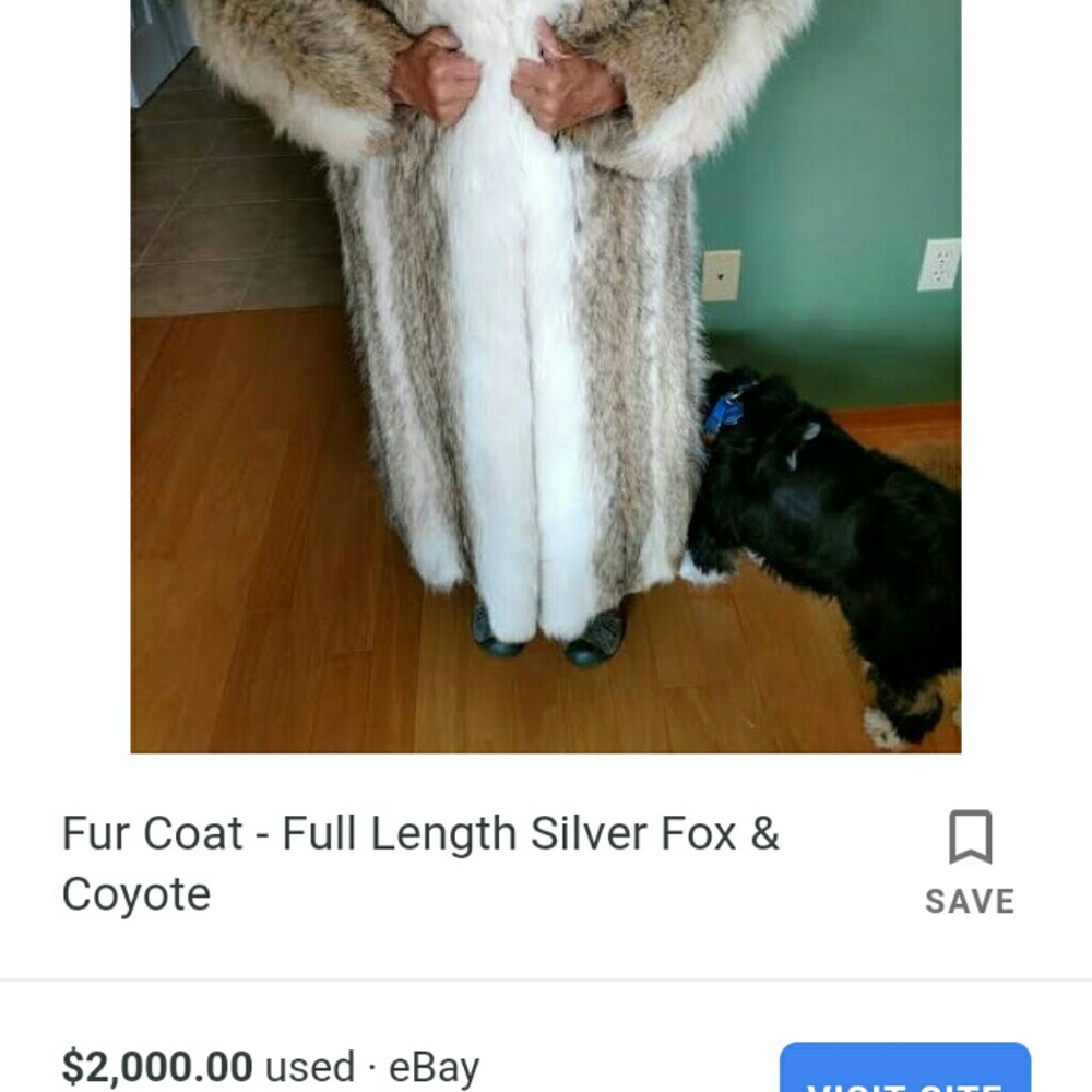 Sliver blue fox fur full length